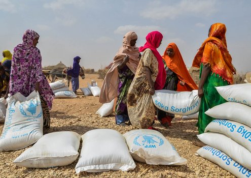 Distribution de nourriture dans la région Somali, Éthiopie.